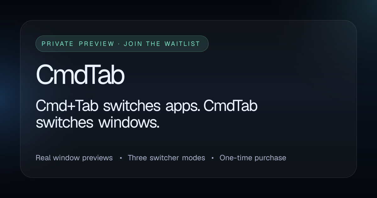 CmdTab macOS window switcher for individual windows and search